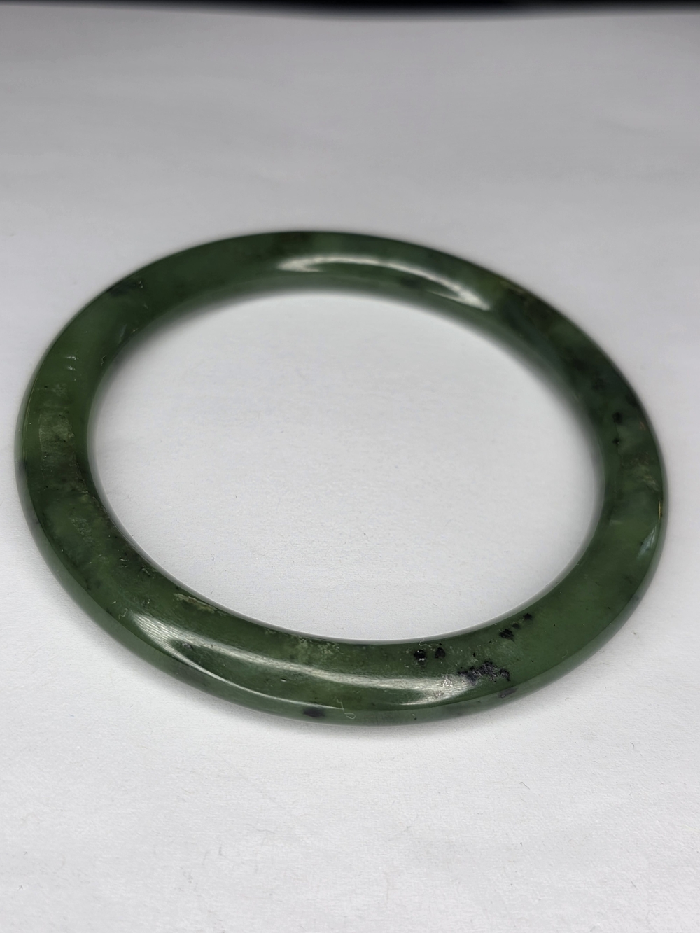 Vintage Nephite Jade Bangle 3.25" Across Weight 45 Grams Excellent condition